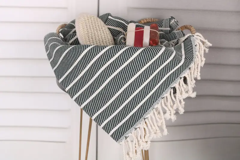 Quick-dry towel, Merry Christmas Gifts, Sand-free towel, 70x40 Bamboo Striped Towel, Bachelorette Party Items, Custom Towel, Summer Gift Ideas - 2