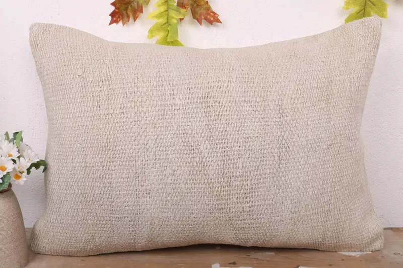 Pillow, Home Decor Pillow, 16x24 White Pillow Cover, Boho Pillow Sham Cover, Outdoor Bolster Cushion Cover, Vintage Kilim Throw Pillow - 2