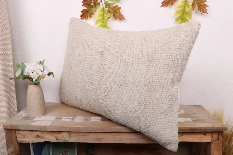 Pillow, Home Decor Pillow, 16x24 White Pillow Cover, Boho Pillow Sham Cover, Outdoor Bolster Cushion Cover, Vintage Kilim Throw Pillow - 4