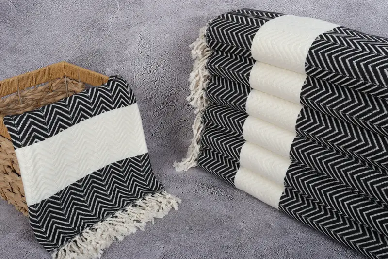 70x40 Cotton Zig zag Towel, Boyfriend Christmas Gift, Girl Trip Party Favor, Summer Gift, Home Decor Gifts, Bachelorette Party Gifts Bridesmaids - 3