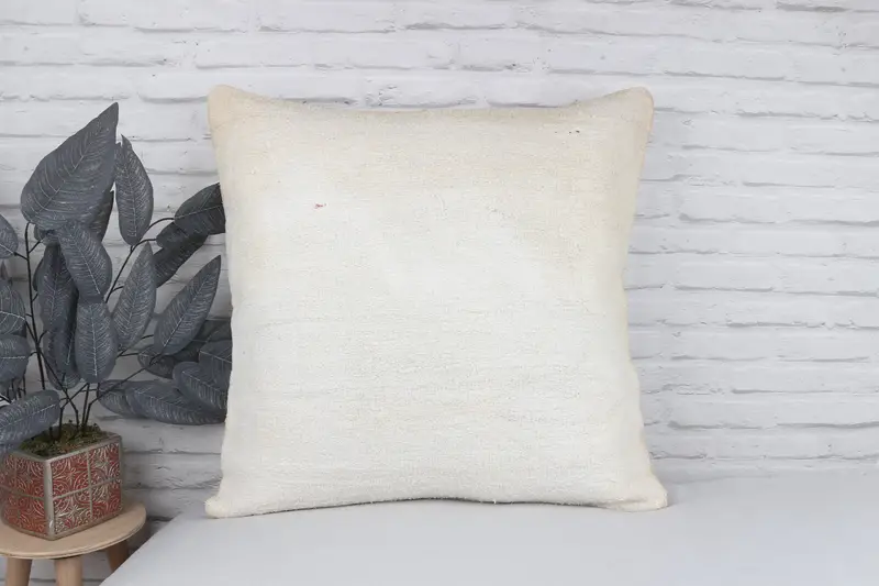 Kilim Pillow, Cushion, Nautical Throw Cushion Cover, Car Cushion, 24x24 White Cushion Case, Vintage Kilim Throw Pillow, Turkish Pillow - 3