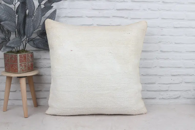 Kilim Pillow, Cushion, Nautical Throw Cushion Cover, Car Cushion, 24x24 White Cushion Case, Vintage Kilim Throw Pillow, Turkish Pillow - 2