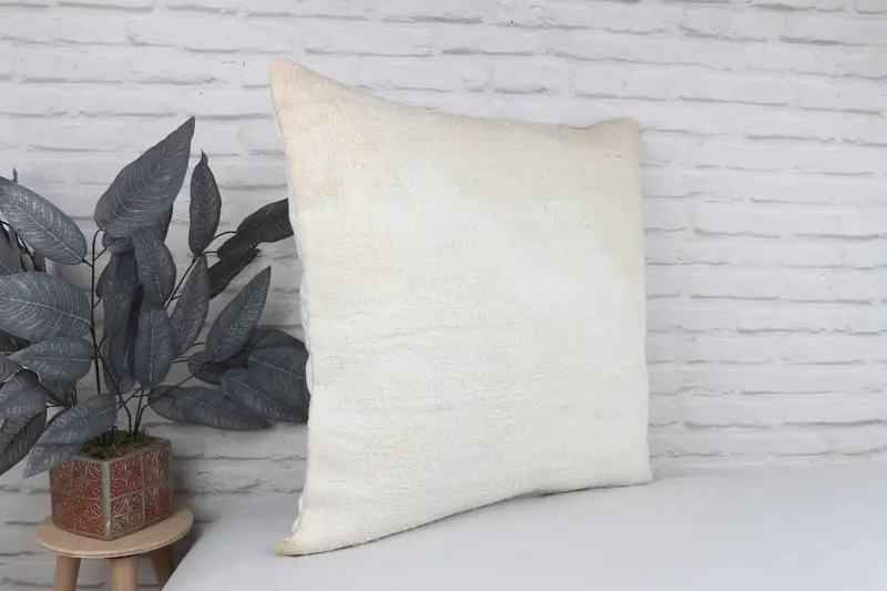 Kilim Pillow, Cushion, Nautical Throw Cushion Cover, Car Cushion, 24x24 White Cushion Case, Vintage Kilim Throw Pillow, Turkish Pillow - 4