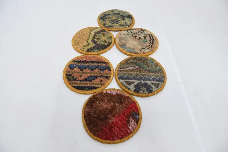 Red and Green Bohemian Round Coaster, Durable and Stylish Coaster