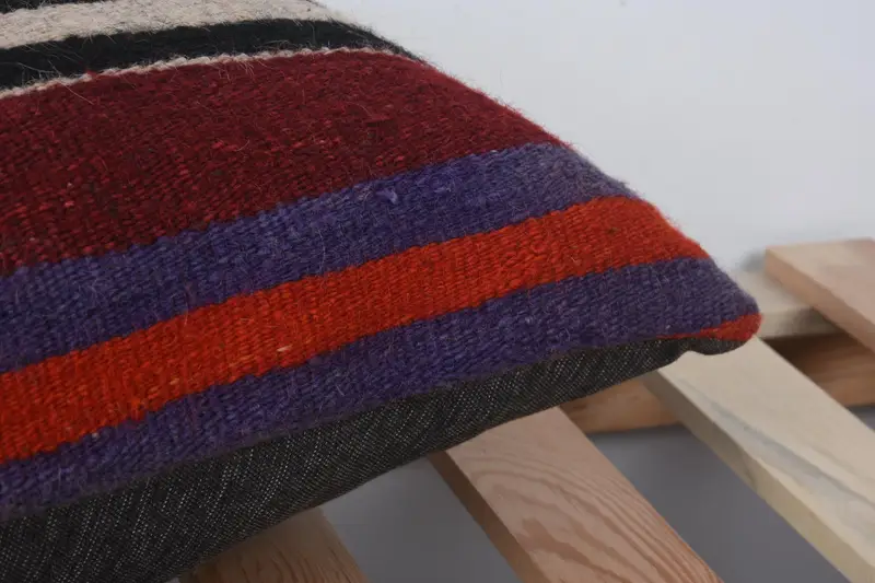 Kilim Cushion Sham, Cushion, Vintage Kilim Throw Pillow, Vintage Pillow, 12x24 Red Cushion Cover, Muted Cushion, Car Cushion Cover - 7