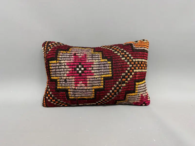 Gift Pillow, Designer Throw Pillow Sham, Antique Pillows, Home Decor Pillow, Cushion, 12x20 Red Pillow Cover, Armchair Pillow Cover, Rustic Cushion - 4