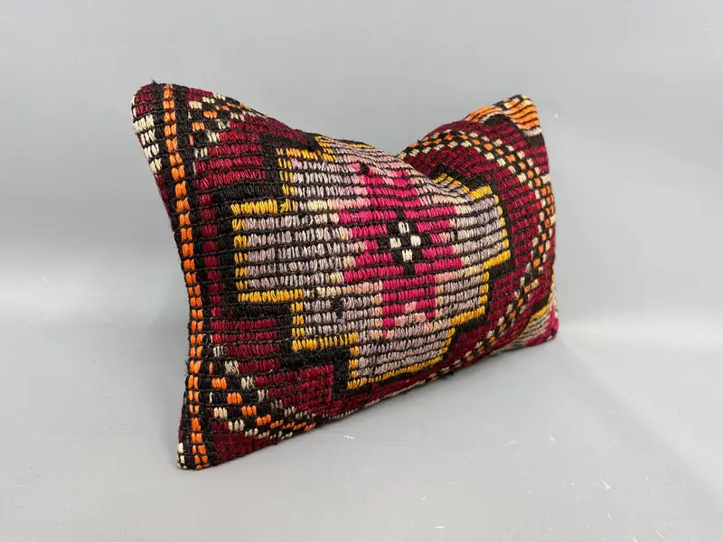 Gift Pillow, Designer Throw Pillow Sham, Antique Pillows, Home Decor Pillow, Cushion, 12x20 Red Pillow Cover, Armchair Pillow Cover, Rustic Cushion - 2