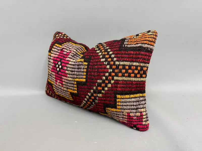 Gift Pillow, Designer Throw Pillow Sham, Antique Pillows, Home Decor Pillow, Cushion, 12x20 Red Pillow Cover, Armchair Pillow Cover, Rustic Cushion - 3