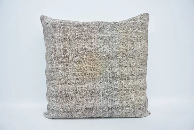 Braun-weiß kariertes Kissen, 32x32 Vintage besticktes Kissen