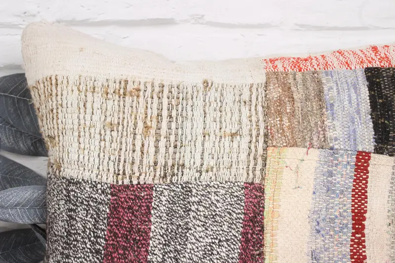 Ethnic Cushion, Kilim Pillow Cover, Indoor Cushion Cover, Cushion, 20x20 Beige Pillow Sham, Handmade Cushion, Boho Pillow, Ethnical Kilim Rug Pillow - 2