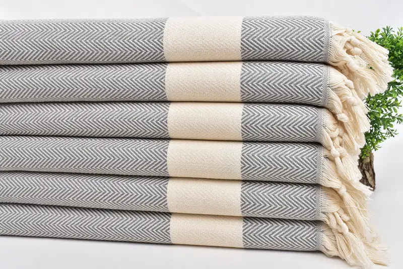 Wedding Gift, Gym Towel, Custom Turkish Towel, Turkish Towel Hand Towel, Bridal Shower Favor, 36x18 Cotton Herringbone Towel, Monogrammed Hand Towel - 3