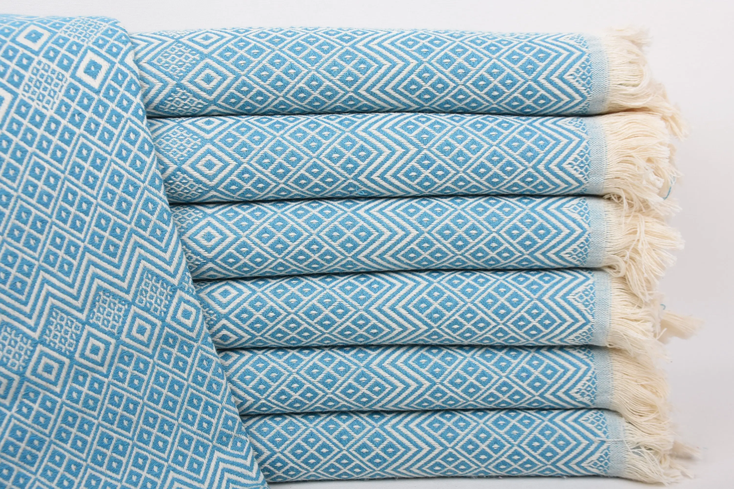 Boyfriend Gift Diamond Towel, Blue Cotton, 40x71 Inches - 1