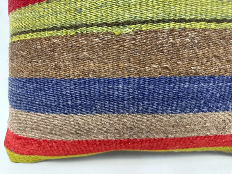 Kilim Pillow Cover, Anatolian Pillow, Pillow Case, Kilim Cushion Sham, Ethnical Kilim Rug Pillow, 18x18 Green Cushion, Luxury Cushion Cover - 2