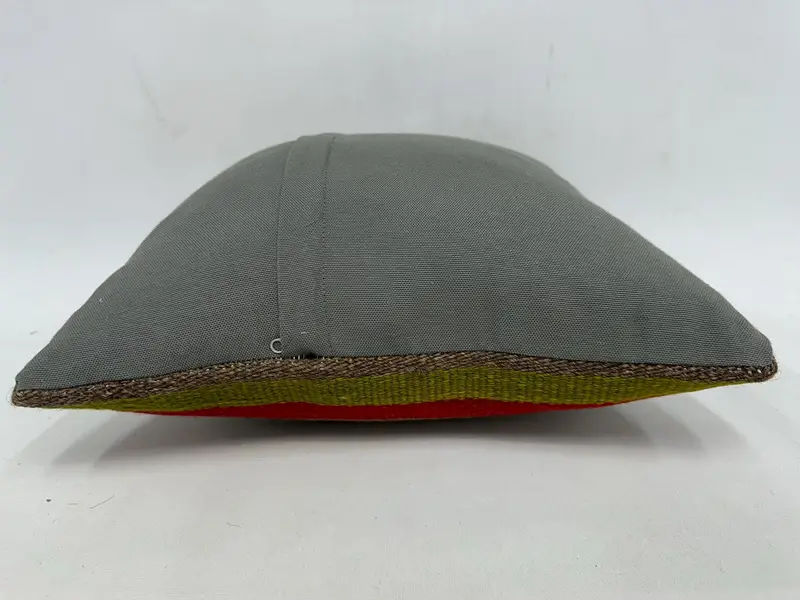 Kilim Pillow Cover, Anatolian Pillow, Pillow Case, Kilim Cushion Sham, Ethnical Kilim Rug Pillow, 18x18 Green Cushion, Luxury Cushion Cover - 7