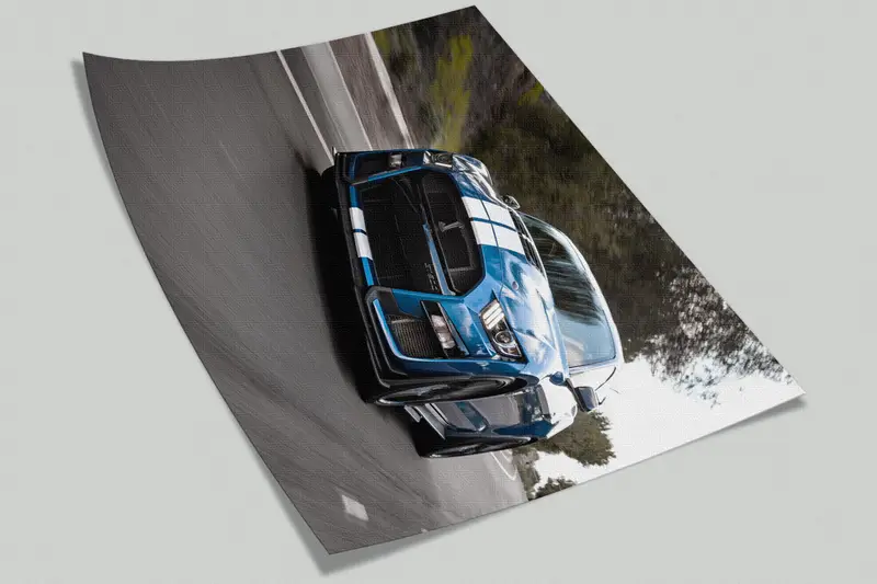 Ford Mustang Wallpaper, Car Photo Wall Print, Ford Shelby Mural, Blue Car Wall Painting, Car Lover Gift Wall Print, Car Wall Art, - 7
