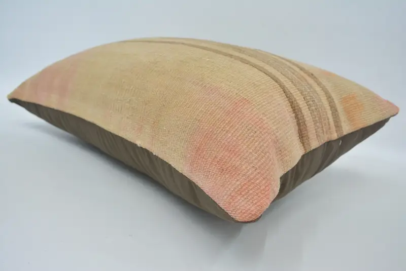 Kilim Pillow, Vintage Pillow, 16x24 Beige Cushion, Turkish Pillow, Outdoor Throw Cushion, Cushion Case, Bolster Throw Pillow Cover, Chair Cushion - 6