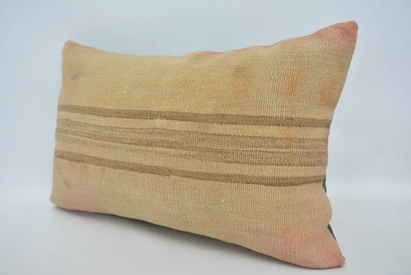 Kilim Pillow, Vintage Pillow, 16x24 Beige Cushion, Turkish Pillow, Outdoor Throw Cushion, Cushion Case, Bolster Throw Pillow Cover, Chair Cushion - 4
