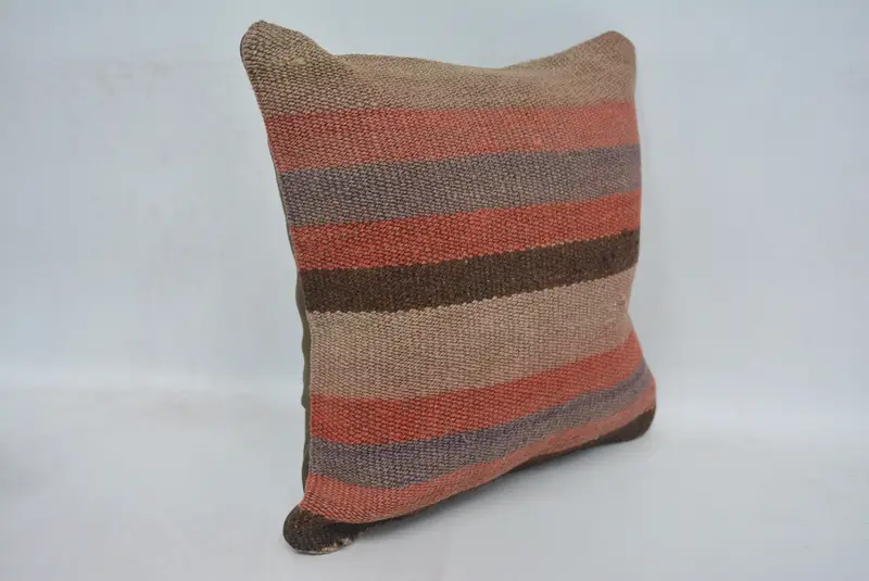 Boho Pillow, Throw Kilim Pillow, Patio Cushion Case, 12x12 Red Cushion, Sustainable Pillow Cover, Kilim Cushion Sham, Pillow - 3