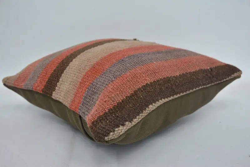 Boho Pillow, Throw Kilim Pillow, Patio Cushion Case, 12x12 Red Cushion, Sustainable Pillow Cover, Kilim Cushion Sham, Pillow - 6