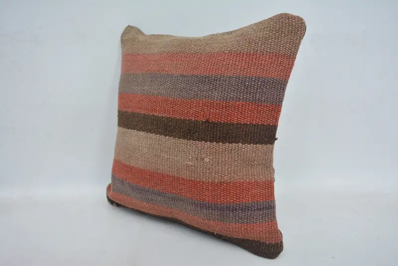 Boho Pillow, Throw Kilim Pillow, Patio Cushion Case, 12x12 Red Cushion, Sustainable Pillow Cover, Kilim Cushion Sham, Pillow - 4
