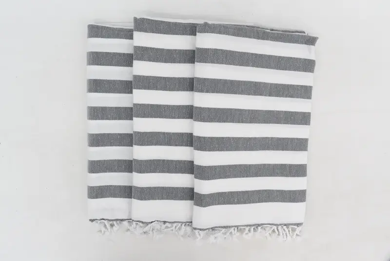 Yaz Hediye Fikirleri, Bachelor Hediyeleri, Monogram Havlular, Sevgililer Günü Hediyesi, Türk havlu, hafif havlu, 68x36 pamuklu çizgili havlu - 3