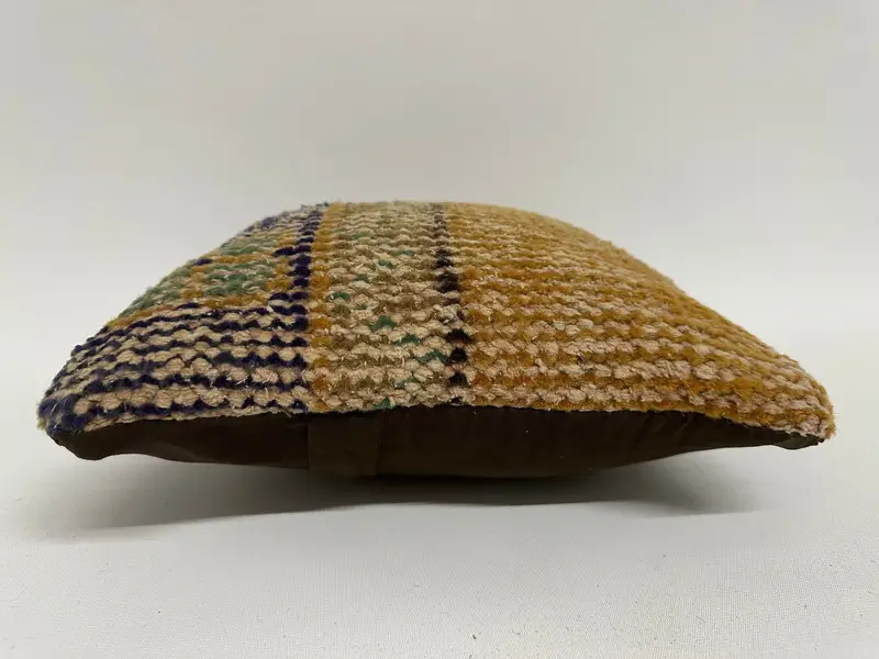 Vintage Pillow, Natural Pillow Sham, Pillow Sham, Turkish Pillow, Handmade Throw Pillow Case, Kilim Pillow Cover, 12x12 Beige Pillow Case - 5