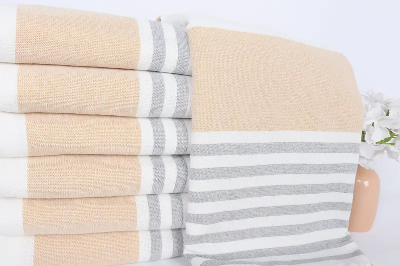 Absorbent towel, 68x36 Cotton Striped Terry Towel, Quick-dry peshtemal, Organic Towel, Holiday Towel, Wedding Gift For Bride, Best Friend Gift - 2