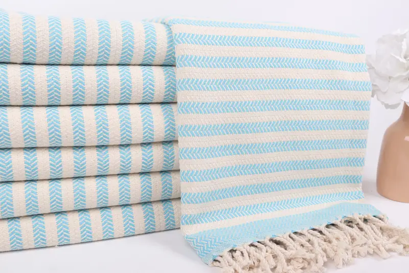 Custom Gift, Turkish towel, 70x40 Cotton Chevron Towel, Yoga Towel, Embroidery Towels, Soft organic Turkish peshtemal for luxury spa use, Bath towel - 2