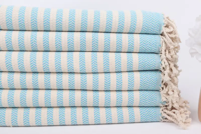 Custom Gift, Turkish towel, 70x40 Cotton Chevron Towel, Yoga Towel, Embroidery Towels, Soft organic Turkish peshtemal for luxury spa use, Bath towel - 3