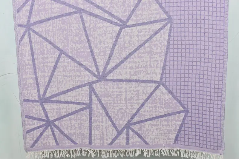 Lilac Cotton Towel Bath Towel Asymmetric Design, 40x69 Inches