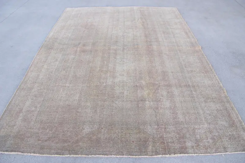 Green Ombré Rug, 6.6x9 ft Elegant Gray Accent