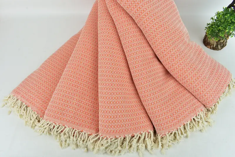 Wedding Day Gift For Bride, Woven Blanket, Aesthetic Blanket, Tablecloth, Personalized Gifts, 96x80 Cotton Diamond Towel, Bachelorette Large Towel - 4