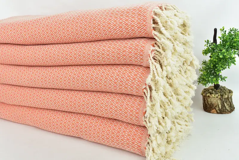 Wedding Day Gift For Bride, Woven Blanket, Aesthetic Blanket, Tablecloth, Personalized Gifts, 96x80 Cotton Diamond Towel, Bachelorette Large Towel - 3