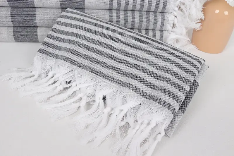 68x36 Cotton Striped Towel, Gift For Coworker, Personalized Turkish Towel, Turkish bath towel, Monogrammed Beach Towel, Yoga Towel, Organic Towel - 4