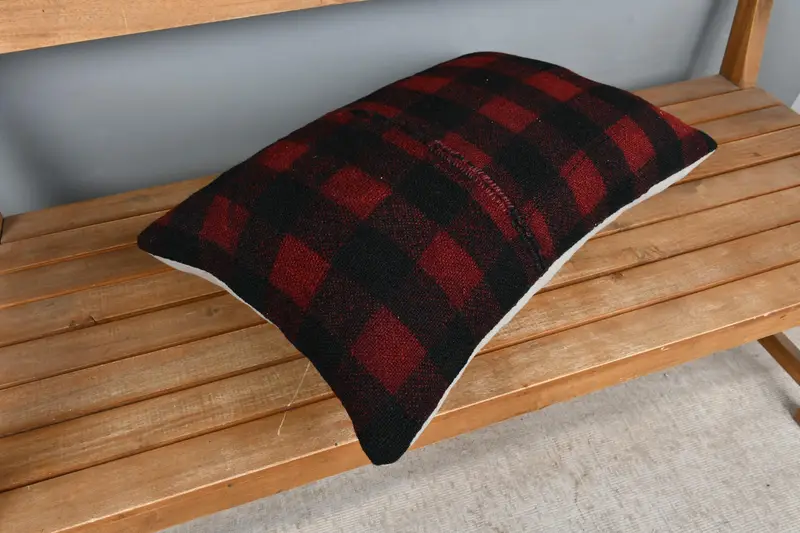 Meditation Cushion Cover, Turkish Pillow, Pillow Sham, Christmas Pillow Case, Handmade Kilim Cushion, 16x24 Black Cushion Case, Home Decor Pillow - 2