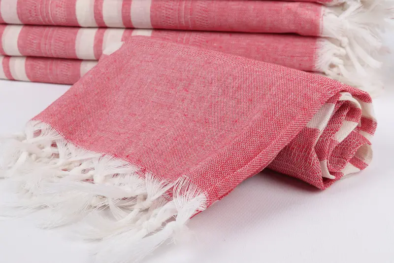 Personalized Turkish Towel, Peshtemal Towel, Personalized Beach Towel, 68x40 Cotton Striped Towel, Lightweight Turkish towel, Embroidery Towels - 4