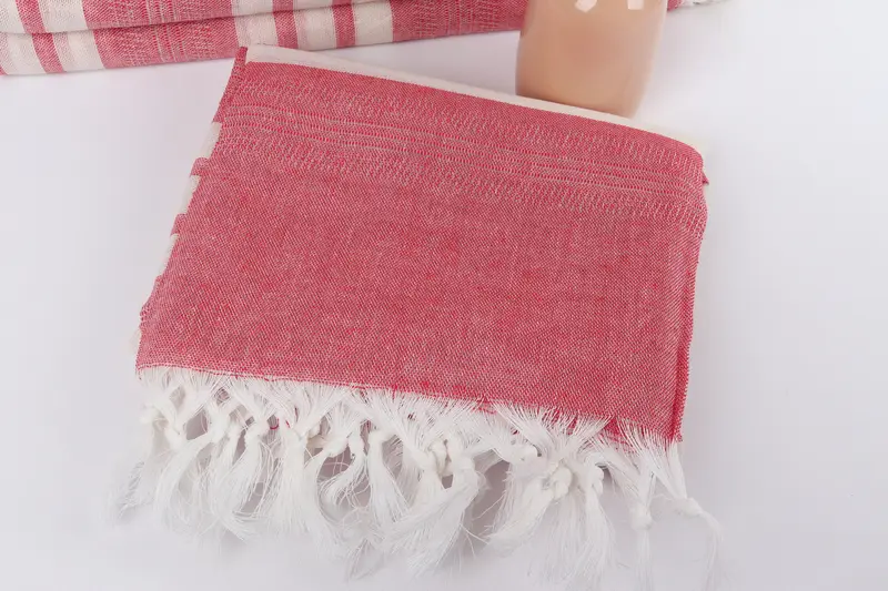 Personalized Turkish Towel, Peshtemal Towel, Personalized Beach Towel, 68x40 Cotton Striped Towel, Lightweight Turkish towel, Embroidery Towels - 5