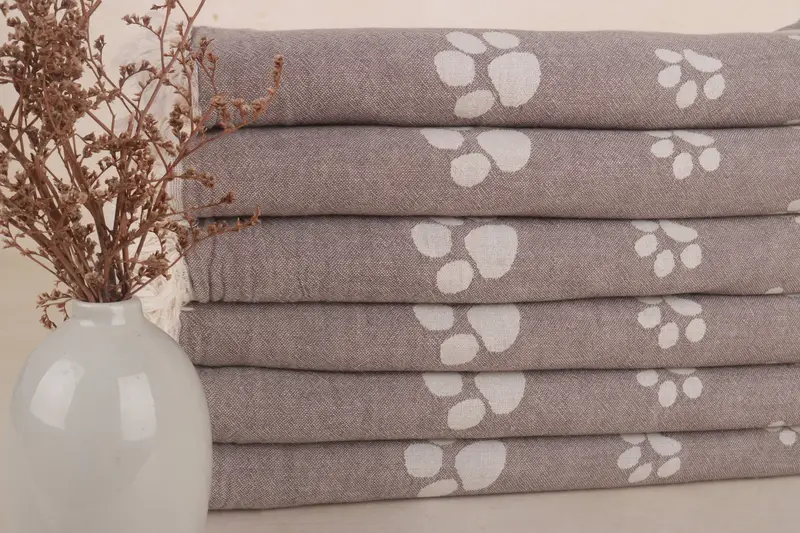 Anniversary Gift For Her, Best Friend Wedding Gift, Gift For Her, Monogrammed Beach Towel, 70x36 Cotton Paw Design Towel, Soft towel - 3
