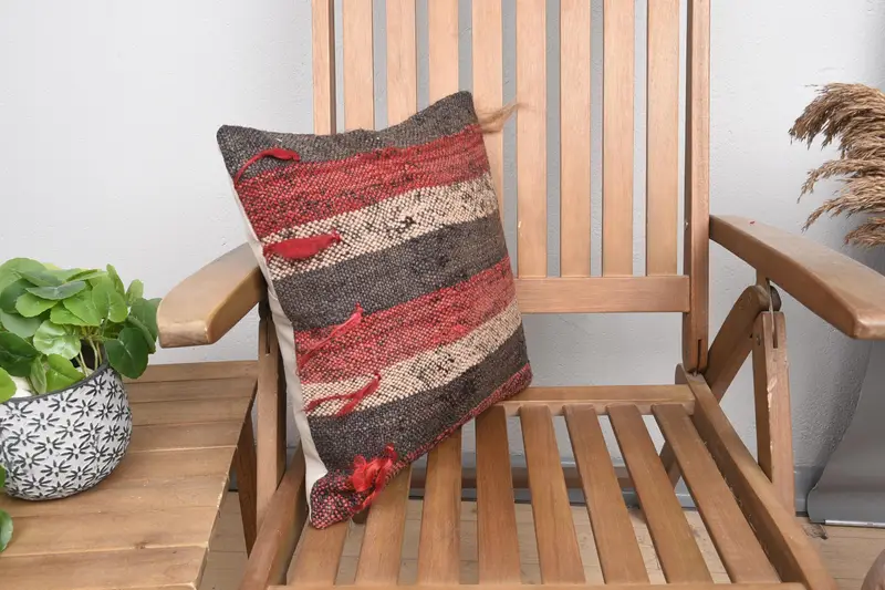 16x16 Red Pillow Cover, Cushion Cover, Pillow for Couch, Bright Cushion Cover, Vintage Pillow, Oriental Pillow Cover, Antique Pillows - 2
