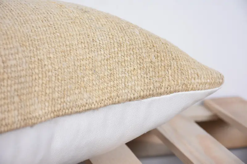 Ethnical Kilim Rug Pillow, Bolster Throw Cushion Cover, Cushion, Pillow for Couch, Kilim Pillow Cover, 12x20 Beige Cushion Cover - 7