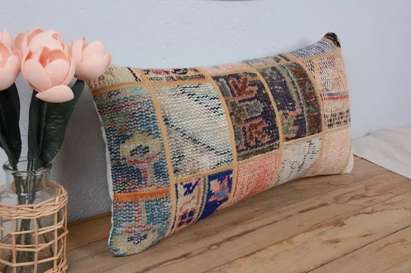 Interior Designer Pillow, Gift Pillow, 12x24 Brown Pillow Cover, Aesthetic Pillow, Floor Cushion, Kilim Pillow Cover, Cushion Cover - 1