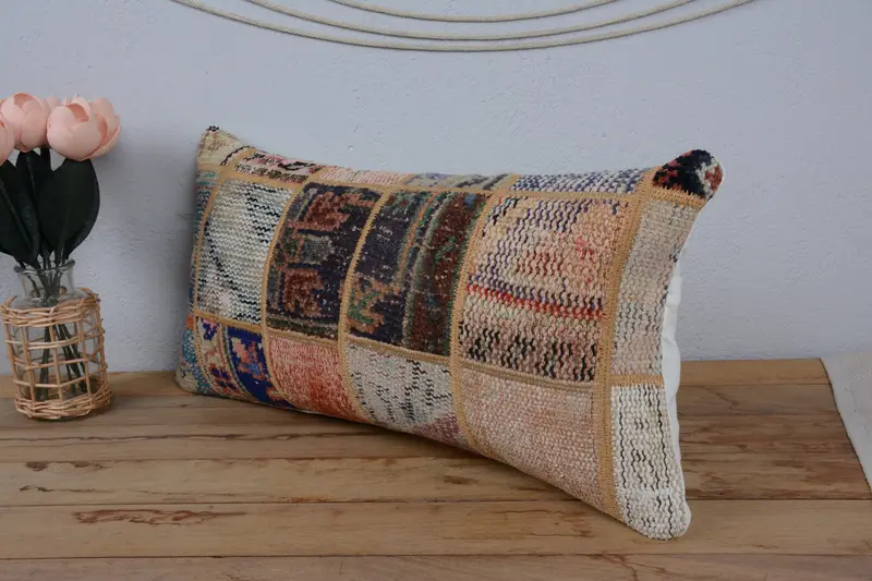 Interior Designer Pillow, Gift Pillow, 12x24 Brown Pillow Cover, Aesthetic Pillow, Floor Cushion, Kilim Pillow Cover, Cushion Cover - 4
