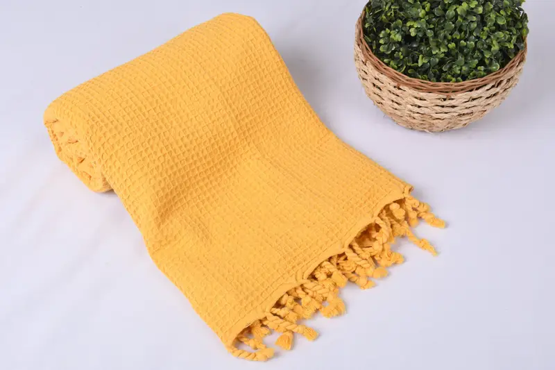 92x68 Cotton Waffle Towel, Housewarming Gift, Custom Wedding Gift From Bridesmaid, Home Decor Gifts, Woven Throw Blanket, Bachelorette Gifts - 3