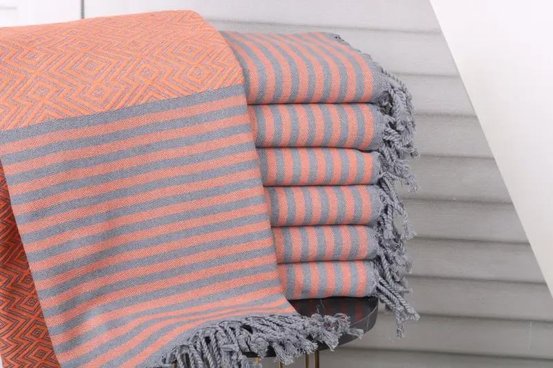 Custom Beach Towel Personalized Diamond Towel Orange 40x71 Inches