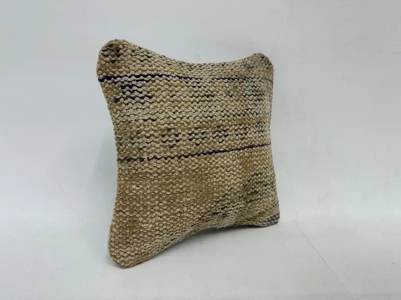 12x12 Beige Pillow Cover, Pillow for Sofa, Boho Pillow Sham Cover, Custom Pillow Cover, Cushion, Christmas Pillow Case, Ethnical Kilim Rug Pillow - 3