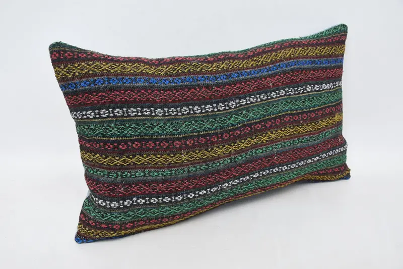 Interior Designer Pillow, Outdoor Throw Pillow, Ethnical Kilim Rug Pillow, Vintage Kilim Pillow, Pillow, 12x20 Red Pillow, Yoga Pillow Sham - 3