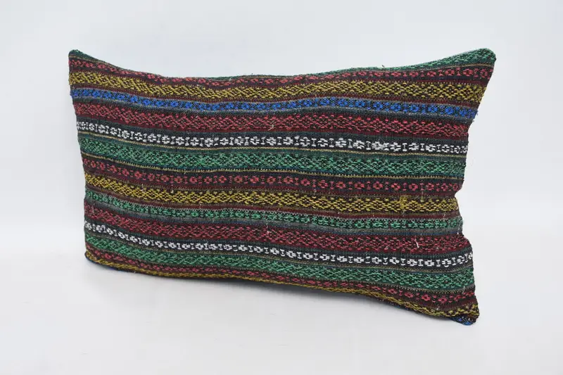 Interior Designer Pillow, Outdoor Throw Pillow, Ethnical Kilim Rug Pillow, Vintage Kilim Pillow, Pillow, 12x20 Red Pillow, Yoga Pillow Sham - 4