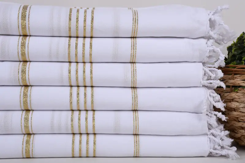 Thin towel, Quick-drying peshtemal towel for poolside, Customized Towels, Home Decor Gifts, Housewarming Gift, 70x40 Cotton Striped Towel, Spa Towel - 2