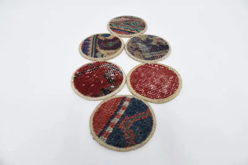 Red and Bronze Coasters, Woven and Tribal Coasters