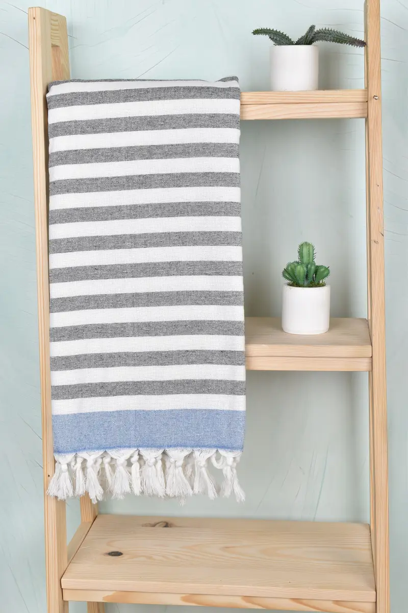 Bachelorette Party Favors, Birthday Gift, Turkish Towel Set, Large Turkish Towel, 68x40 Cotton Striped Terry Towel, Yoga Towel, Cotton towel - 8